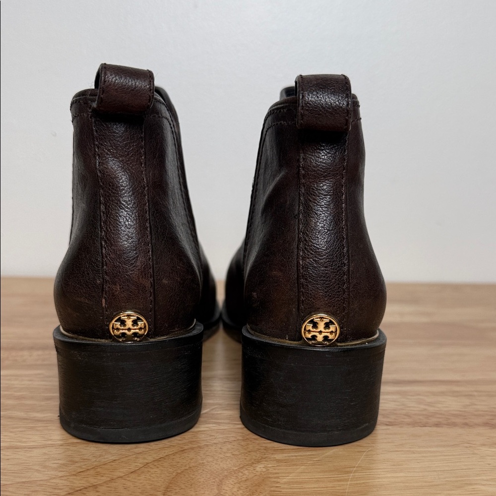 Tory Burch Brown Leather Chelsea Boots